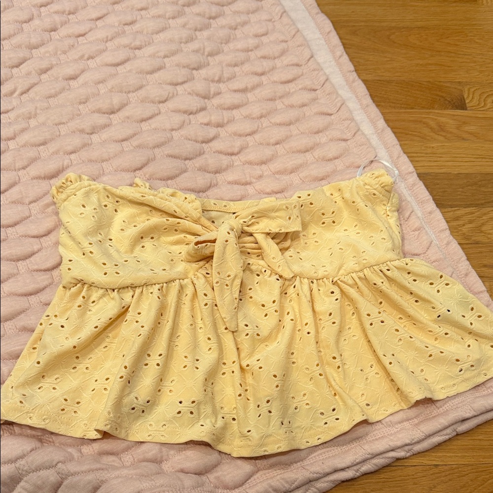 Yellow floral off the shoulder top